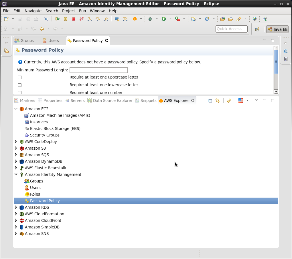 Click to view larger image in new window. AWS Tools and Java SDK in Eclipse Luna 4.4